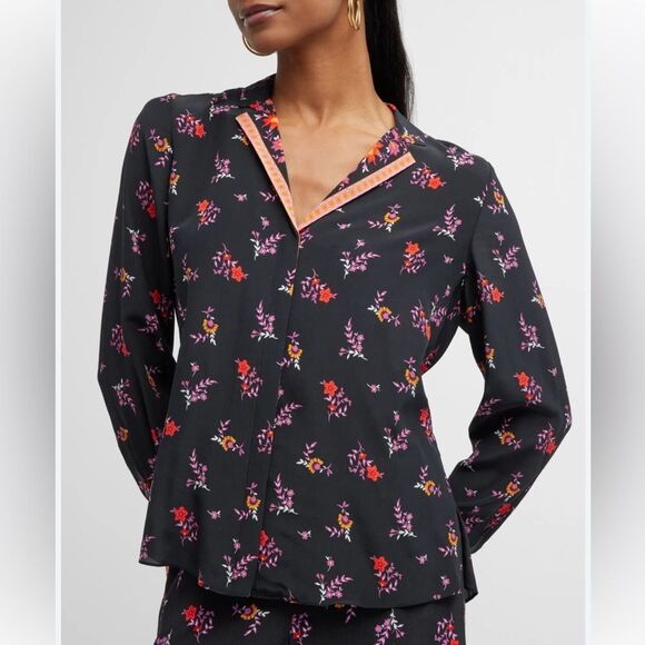 Kobi Halperin Neo Silk Contrast Print Blouse, NWT, Size S - Picture 2 of 16